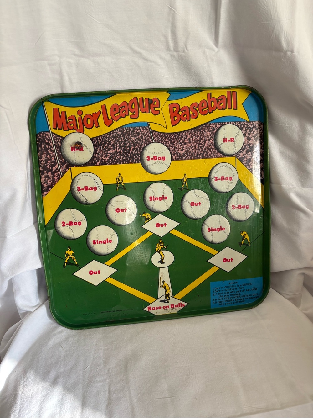 Vintage double side metal board Game MLB/Robin Hood 1191